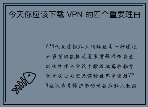 今天你应该下载 VPN 的四个重要理由 